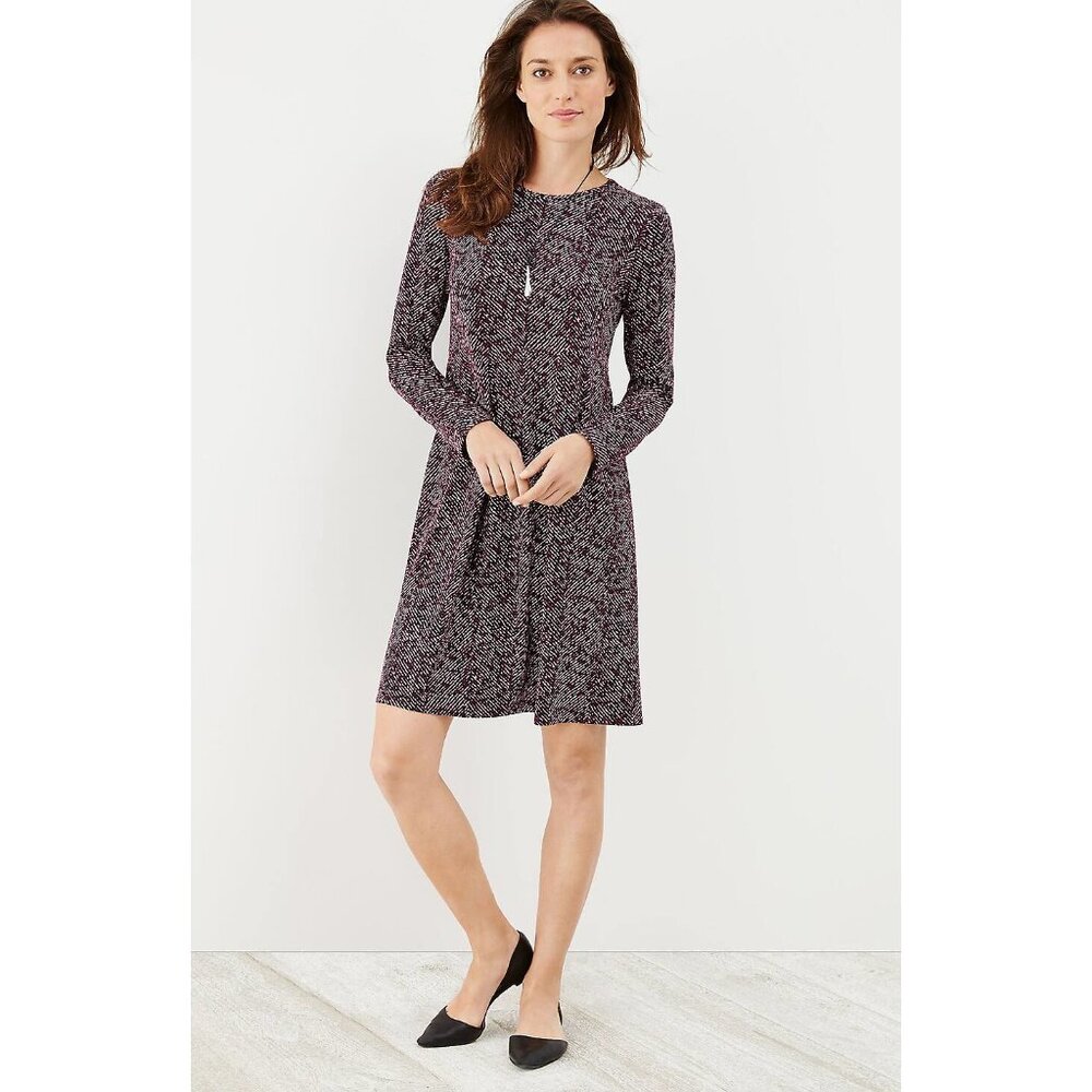 NWT J. Jill Womens Plus Size 2X Purple Marled Stretch Ponte Mini Dress NEW